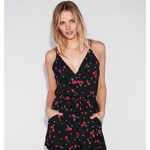 Express Cherry polka dot romper